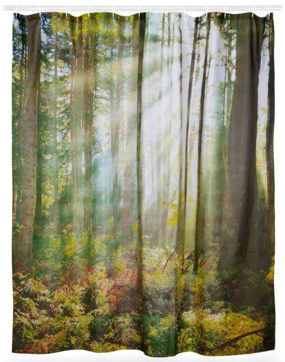 DUSCHVORHANG Sonnenlicht im Wald 180×180cm