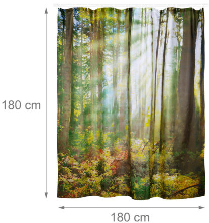 DUSCHVORHANG Sonnenlicht im Wald 180×180cm - Image 4