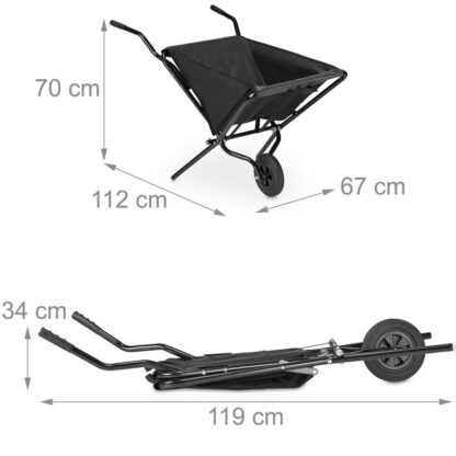Garette KARRETTE Schubkarre faltbar SCHWARZ - Image 8
