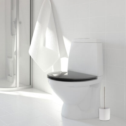 Toilettenbürste WC-BÜRSTE mit Halter WC-Garnitur KERAMIK WEISS - Image 3