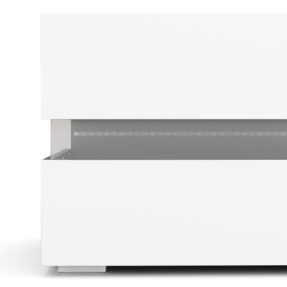 Nachttisch LED LUCA mit 2 Schubladen weiss - Image 8