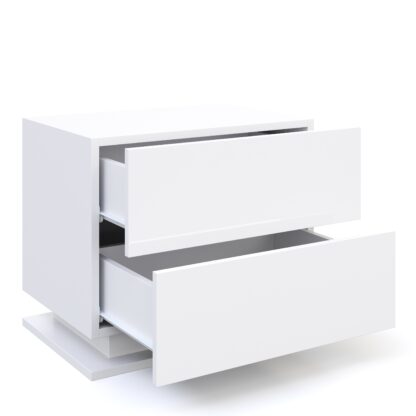 Nachttisch LED MINO mit 2 Schubladen weiss - Image 6