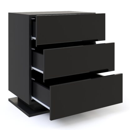 Nachttisch LED MINO mit 3 Schubladen schwarz - Image 6