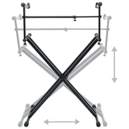 Keyboardständer Doppelstrebig X-Rahmen Schwarz - Image 7