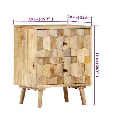 Nachttisch 40x30x50 cm Massivholz Mango - Image 7