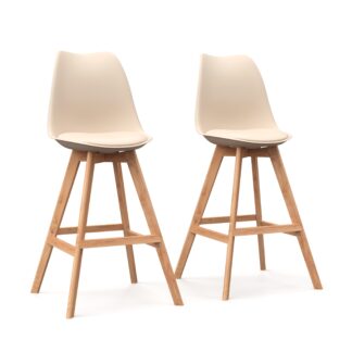 Barhocker AMELIA 2er Set beige