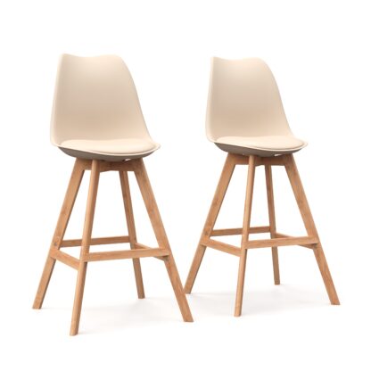 Barhocker AMELIA 2er Set beige