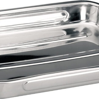 Auflaufform Edelstahl Bistrot 48 x 34 x 7 cm Perfekt zum Servieren von Speisen auf Tischen
