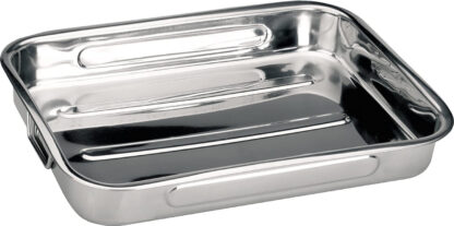 Auflaufform Edelstahl Bistrot 48 x 34 x 7 cm Perfekt zum Servieren von Speisen auf Tischen