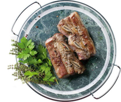 Grillstein rund 30 cm Grillen auf natürlicher Steinplatte, gleichmäßiges Garen