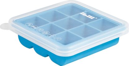 Eiswürfelform mit Deckel 13 x 13 cm Eiswürfelform für 9 Eiswürfel mit Deckel