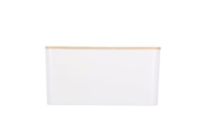 Kabelbox klein mit Holzdeckel weiss - Image 2