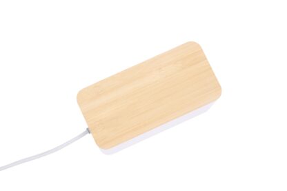 Kabelbox klein mit Holzdeckel weiss - Image 3