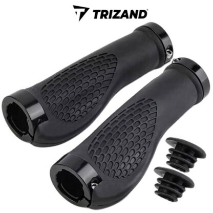 Velo Fahrrad LENKERGRIFFE Gummi + Alu SCHWARZ von TRIZAND