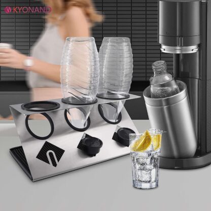 Flaschenhalter Edelstahl für 3 Flaschen Z-  Silber Sodastream - Image 4