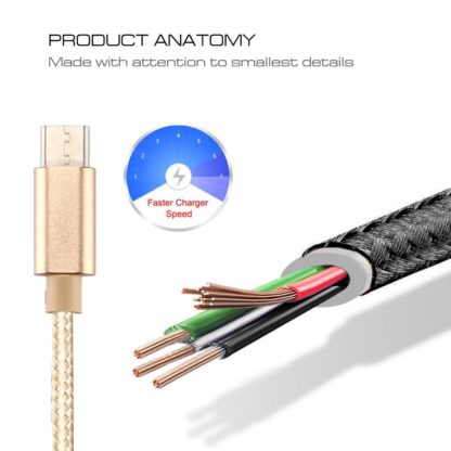 Schnell Ladekabel Typ C USB Gold 3m - Image 4