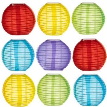 Warmweisse Bunte LED SOLAR LICHTERKETTE mit 10 bunten Lampions - Image 3