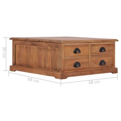 Couchtisch 68 x 68 x 30 cm Teak Massivholz - Image 7