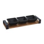 Apéroschale Servierset 4-teilig schwarz/nature