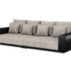 Sofa Leder SAM grau/schwarz