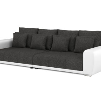 Sofa Leder SAM anthrazit/weiss