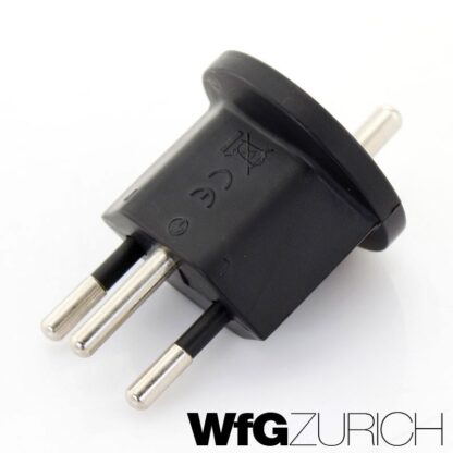 Permanent Fix-Adapter Stecker SCHUKO (Typ F CEE 7) zu Schweiz (T12) 3-polig teilisoliert WEISS - Image 3