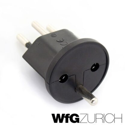 Permanent Fix-Adapter Stecker SCHUKO (Typ F CEE 7) zu Schweiz (T12) 3-polig teilisoliert WEISS - Image 4