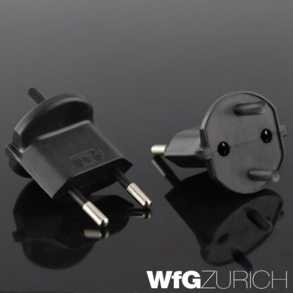 Permanent Fix-Adapter Stecker SCHUKO (Typ F CEE 7) zu Schweiz (T11) Fixadapter 2-polig teilisoliert - Image 2