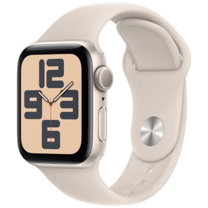 Apple Watch SE 2023 40mm Gold (Beiges Silikon Armband S/M)