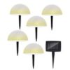 LED Solarlampe halbrund 15 cm 5er Set