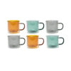 farbiger Doppelglasbecher mit Henkel 240ml 6 Stk.