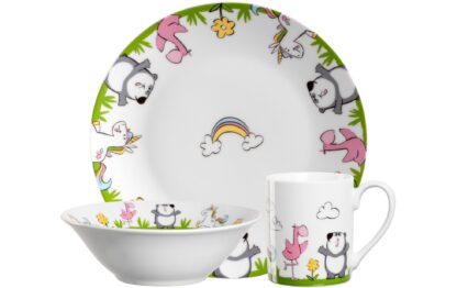 Leonardo Kindergeschirrset Bambini Flamingo/Panda/Einhorn, 3-teilig