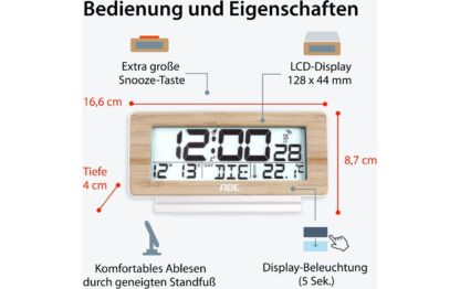 ADE Digitalwecker Temperatur-& Datumsanzeige - Image 5