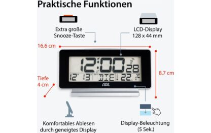 ADE Digitalwecker Temperatur-& Datumsanzeige - Image 6