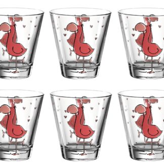 Leonardo Kindertrinkglas Bambini Flamingo, 215 ml, 6 Stück