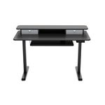 Stehpult elektrisch mit Ablage + Tastaturfach 120 x 60 cm schwarz