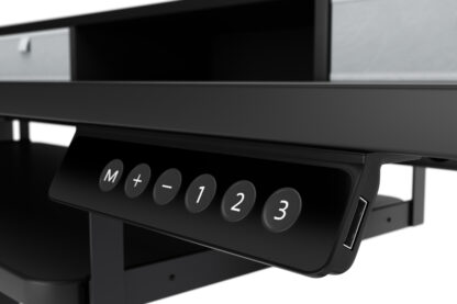 Stehpult elektrisch mit Ablage + Tastaturfach 120 x 60 cm schwarz - Image 10