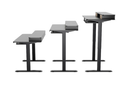 Stehpult elektrisch mit Ablage + Tastaturfach 120 x 60 cm schwarz - Image 8