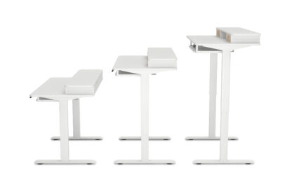 Stehpult elektrisch mit Ablage + Tastaturfach 120 x 60 cm weiss - Image 8