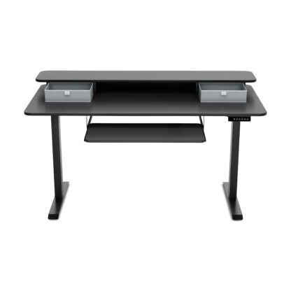 Stehpult elektrisch mit Ablage + Tastaturfach 140 x 70 cm schwarz - Image 2