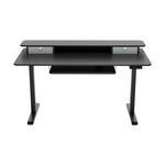 Stehpult elektrisch mit Ablage + Tastaturfach 140 x 70 cm schwarz