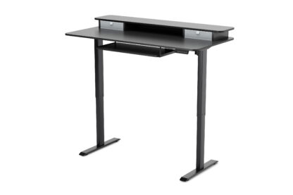 Stehpult elektrisch mit Ablage + Tastaturfach 140 x 70 cm schwarz - Image 4