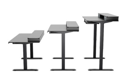 Stehpult elektrisch mit Ablage + Tastaturfach 140 x 70 cm schwarz - Image 8