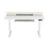 Stehpult elektrisch mit Ablage + Tastaturfach 140 x 70 cm weiss