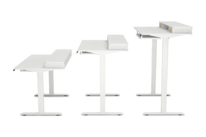 Stehpult elektrisch mit Ablage + Tastaturfach 140 x 70 cm weiss - Image 8