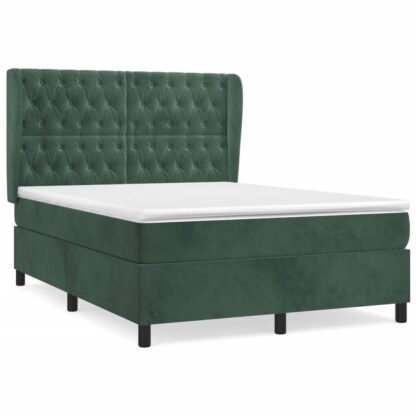 Boxspringbett mit Matratze Dunkelgrün 140x200 cm Samt - Image 2