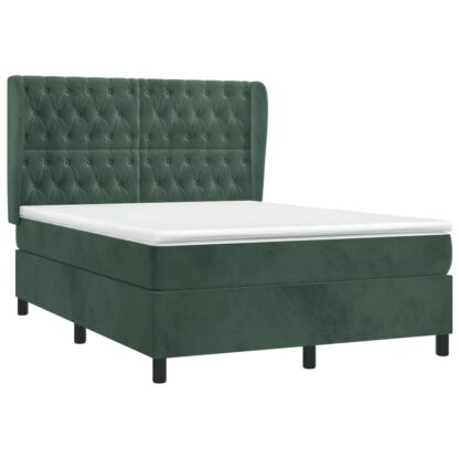 Boxspringbett mit Matratze Dunkelgrün 140x200 cm Samt - Image 3