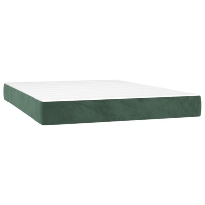 Boxspringbett mit Matratze Dunkelgrün 140x200 cm Samt - Image 5
