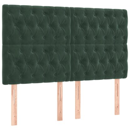 Boxspringbett mit Matratze Dunkelgrün 140x200 cm Samt - Image 6