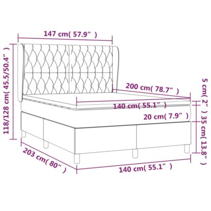 Boxspringbett mit Matratze Dunkelgrün 140x200 cm Samt - Image 7